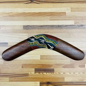 Waijikura Hardwood Boomerang - Hand-Painted, Made in Australia, 12"
